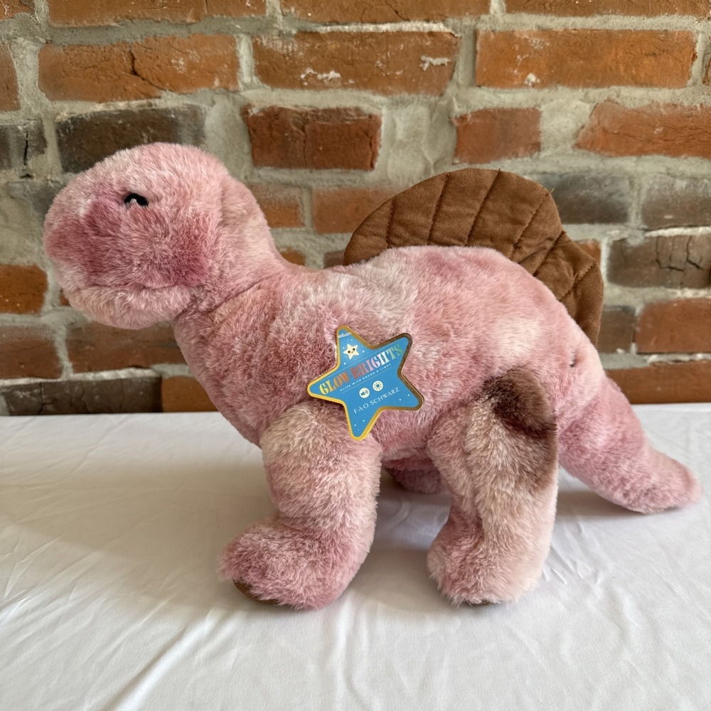 FAO Schwarz 12" Glow Brights LED Spinosaurus‎ Dinosaur Stuffed Animal Plush